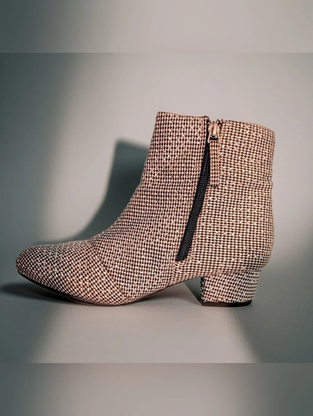 MIA Girls Houndstooth Ankle Booties Black & White Size 4